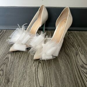 Betsy Johnson White Heels with Bows